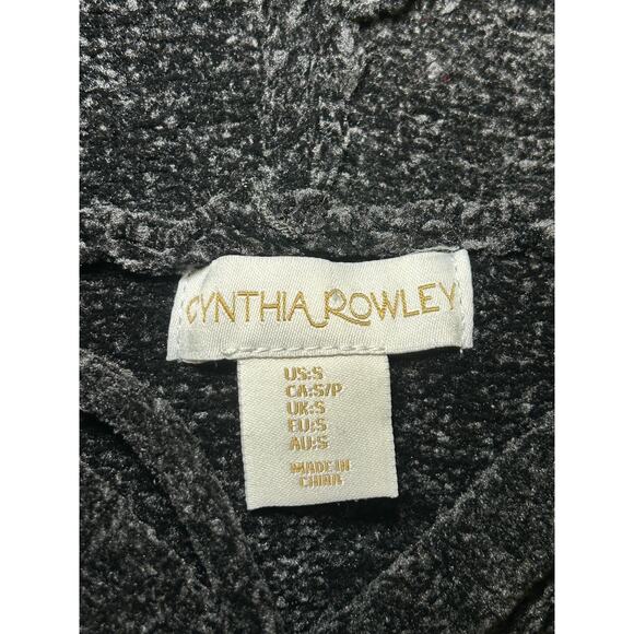 Cynthia Rowley NWT Knit Pullover Hoodie Size Small Black Drawstring - Picture 3 of 9